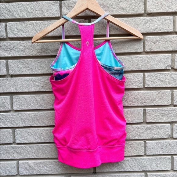 Ivivva Layered Racerback Tank Top with Built-in Shelf Bra Sz 10 - Picture 1 of 2